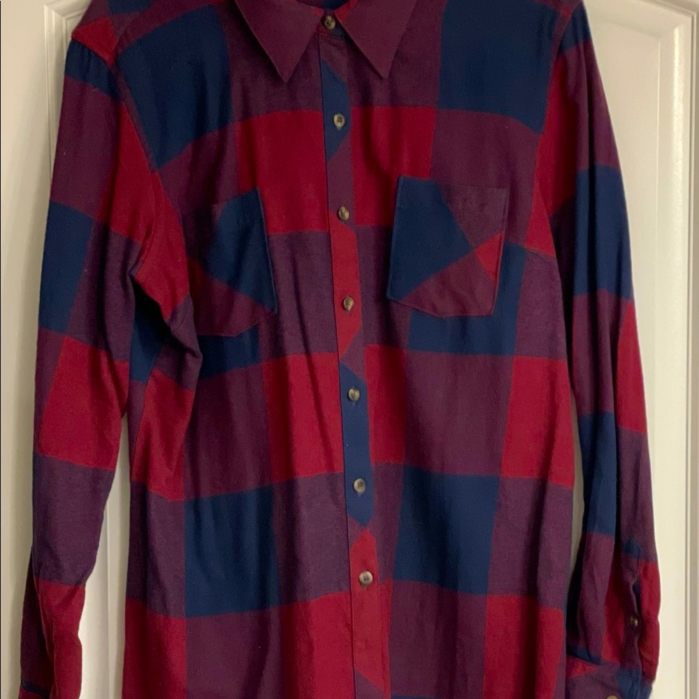 Natural Reflections flannel red/blue button down shirt size xxl